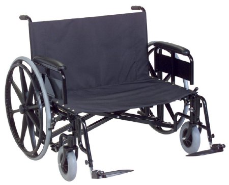 Graham-Field Bariatric Reclining Wheelchair Regency XL 2000 Heavy Duty Full Length Arm Removable Arm Style Swing-Away Elevating Legrest Black Upholstery 28 Inch Seat Width 700 lbs. Weight Capacity