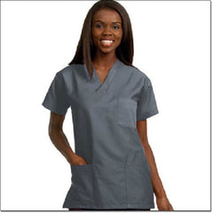 Fashion Seal Uniforms Scrub Shirt Medium Pewter 3 Pockets Short Set-In Sleeve Unisex - M-843529-62 - Each