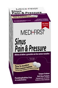 Medique Products Cold and Sinus Relief Medi-First® 500 mg - 5 mg Strength Tablet 50 per Box