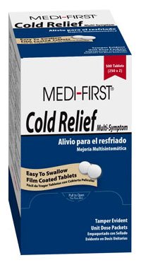 Medique Products Cold and Cough Relief Medi-First® 325 mg - 5 mg - 200 mg - 5 mg Strength Tablet 100 per Box
