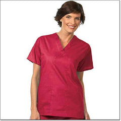 Fashion Seal Uniforms Scrub Shirt Medium Cranberry 3 Pockets Short Set-In Sleeve Unisex - M-867170-672 - Each