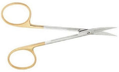 V. Mueller Iris Scissors Vital® Knapp 4-1/2 Inch Length Surgical Grade Stainless Steel / Stellite NonSterile Finger Ring Handle Curved Sharp Tip / Sharp Tip - M-788365-4491 - Each