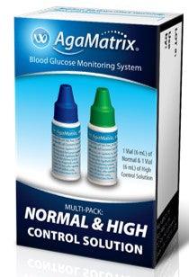 Agamatrix Blood Glucose Control Solution Blood Glucose Testing Level 1 & Level 2