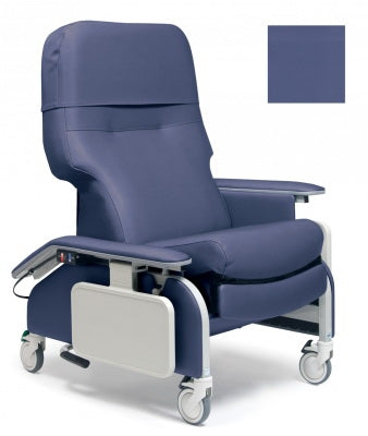 Graham-Field Clinical Care Drop Arm Recliner Royal Blue Four Tente® Swivel Caster, Three Locking Caster