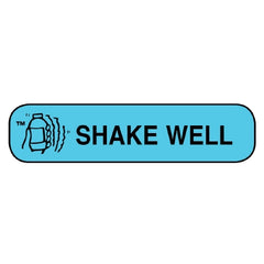 Apothecary Products Pre-Printed Label Apothecary Products® Auxiliary Label Blue Paper SHAKE WELL Black Safety and Instructional 3/8 X 1-9/16 Inch - M-793279-3822 - Box of 2