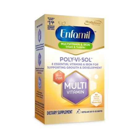 Mead Johnson Pediatric Multivitamin Supplement Poly·Vi·Sol® with Iron Vitamin A 1500 IU Strength Oral Drops 1.67 oz.