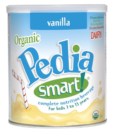 Natures One Inc Pediatric Oral Supplement PediaSmart® Organic Vanilla Flavor 360 Gram Can Powder