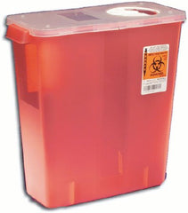 Cardinal RCRA Waste Container Covidien 2 Gallon Black Base / White Lid Horizontal Entry Gasketed Hinged Lid