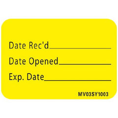 Precision Dynamics Pre-Printed / Write On Label MedVision® Communication Fill In Yellow Paper DATE RECD______/Date Opened_____/Exp. Date Black Quality Control Label 1 X 1-7/16 Inch - M-795701-2550 - Roll of 1