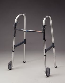Patterson Medical Supply Walker with Wheels Paddle Type Invacare® I•Class™ Aluminum Frame 300 lbs. Weight Capacity 27 to 33 Inch Height