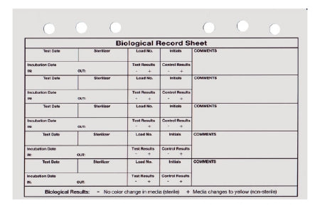 SPS Medical Supply Sterilization Record Sheet EO Gas