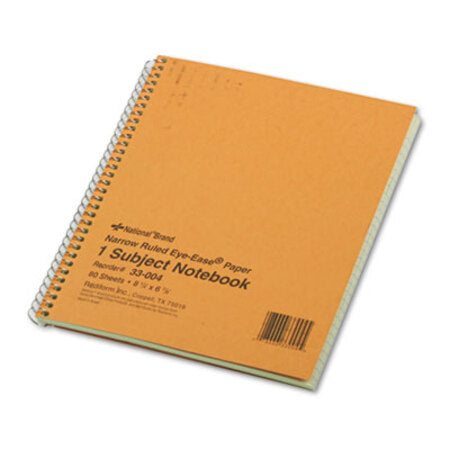 National® Single-Subject Wirebound Notebooks, 1 Subject, Narrow Rule, Brown Cover, 8.25 x 6.88, 80 Sheets