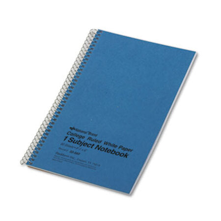 National® Single-Subject Wirebound Notebooks, 1 Subject, Medium/College Rule, Blue Cover, 9.5 x 6, 80 Sheets