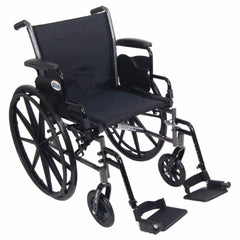 Patterson Medical Supply Lightweight Wheelchair drive™ Cruiser III Dual Axle Desk Length Arm Removable Arm Style Black Upholstery 18 Inch Seat Width 350 lbs. Weight Capacity