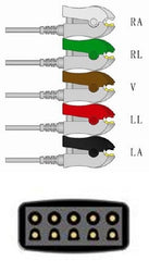 Sage Services Group ECG Leadset Sage Services 5 Lead, Grabber, Shielded, 0.9m