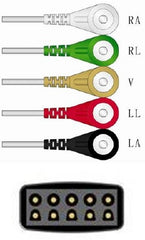 Sage Services Group ECG Leadset Sage Services 5 Lead, Snap, Shielded, 0.9m