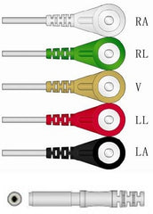 Sage Services Group ECG Leadset Sage Services DIN 5-Lead, Snap, Unshielded, 0.9m
