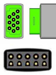 Sage Services Group ECG Trunk Cable Sage Services 11-Pin Connector Monitor Side, 5 Lead, 3.0m