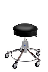 Pedigo Products Exam Stool Spin Lift, Pneumatic 5 Casters, Easy Rolling 2-1/2 Inch Casters Black