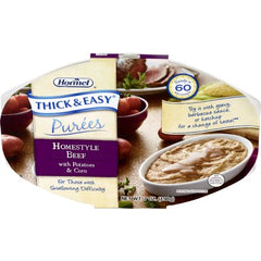 Hormel Food Sales Puree Thick & Easy® Purees 7 oz. Tray Beef with Potatoes / Corn Flavor Ready to Use Puree Consistency