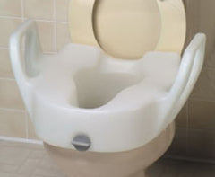 Patterson Medical Supply Raised Toilet Seat with Arms 4-1/2 Inch Height White 300 lbs. Weight Capacity