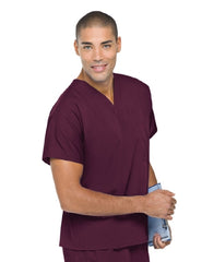 Landau Uniforms Scrub Shirt 3X-Large Wine 1 Pocket Short Sleeve Unisex