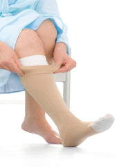 BSN Medical Compression Stocking with Liner JOBST® UlcerCARE ™ Knee High 4X-Large Beige Closed Toe