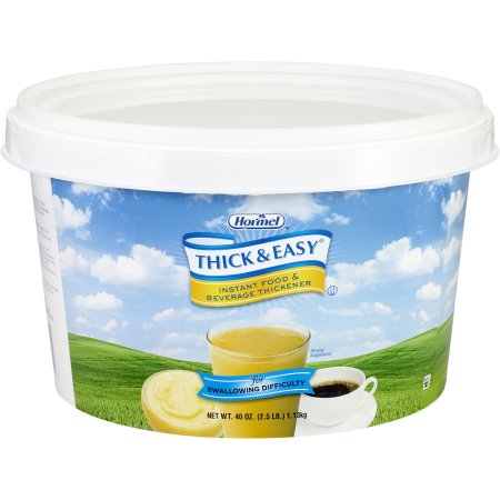 Hormel Food Sales Food and Beverage Thickener Thick & Easy® 40 oz. Tub Unflavored Powder Honey / Nectar Consistency