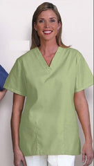 Fashion Seal Uniforms Scrub Shirt Medium Black 2 Pockets Short Set-In Sleeve Female