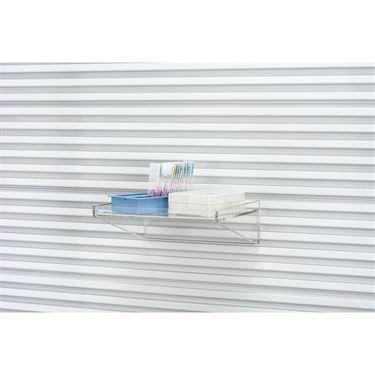 MarketLab LabWall 8" Shelf 8"W Acrylic Shelf for LabWall • 8.375"W x 7.813"D x 2.813"H ,1 Each - Axiom Medical Supplies