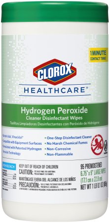 The Clorox Company Clorox Healthcare® Surface Disinfectant Cleaner Premoistened Germicidal Wipe 95 Count Canister Disposable Unscented NonSterile - M-800191-1397 - Case of 6