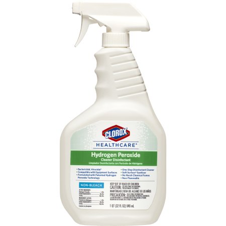 The Clorox Company Clorox Healthcare® Surface Disinfectant Cleaner Peroxide Based Liquid 32 oz. Bottle Unscented NonSterile - M-800195-1418 - Case of 9