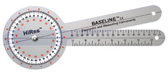 Fabrication Enterprises Goniometer Baseline® HiRes™ Plastic 8 Inch 1° Increments Inches and Centimeters