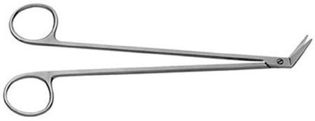 V. Mueller Vascular Scissors V. Mueller® Potts-Smith 7-1/4 Inch Length Surgical Grade Stainless Steel NonSterile Finger Ring Handle 45° Angled Blunt Tip / Blunt Tip - M-800467-2358 - Each