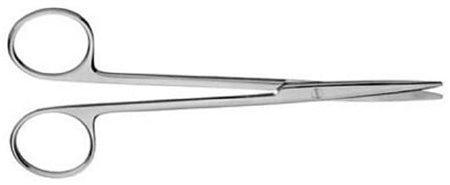 V. Mueller Dissecting Scissors V. Mueller® Metzenbaum 5-3/4 Inch Length Surgical Grade Stainless Steel NonSterile Finger Ring Handle Curved Blunt Tip / Blunt Tip - M-800551-1256 - Each