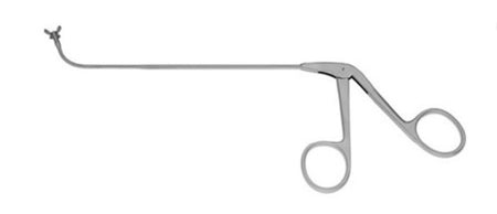 V. Mueller Biopsy / Grasping Forceps V. Mueller® 5-1/2 Inch Length Surgical Grade Stainless Steel NonSterile NonLocking Finger Ring Handle Angled Up 70° 3 mm Round Cups - M-800569-3101 - Each