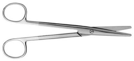 V. Mueller Dissecting Scissors Vital® Mayo 6-3/4 Inch Length Surgical Grade Stainless Steel / Tungsten Carbide NonSterile Finger Ring Handle Curved Blunt Tip / Blunt Tip - M-800625-2114 - Each