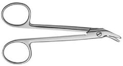 V. Mueller Wire Cutting Scissors V. Mueller® 4-3/4 Inch Length Surgical Grade Stainless Steel NonSterile Finger Ring Handle Angled Blunt Tip / Blunt Tip - M-800626-4246 - Each