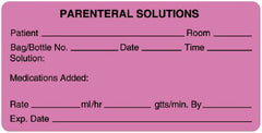 United Ad Label Pre-Printed Label PDC® Anesthesia Label Pink Paper Parenteral Solutions Black Syringe Label 2 X 4 Inch - M-800694-4669 - Roll of 1