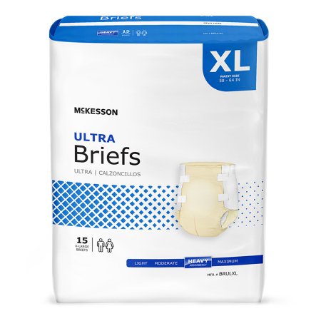 Unisex Adult Incontinence Brief McKesson Ultra X-Large Disposable Heavy Absorbency - M-800833-1985 - Bag of 1