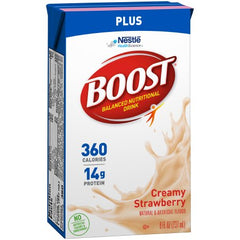 Nestle Healthcare Nutrition Oral Supplement Boost® Plus Creamy Strawberry Flavor Ready to Use 8 oz. Carton