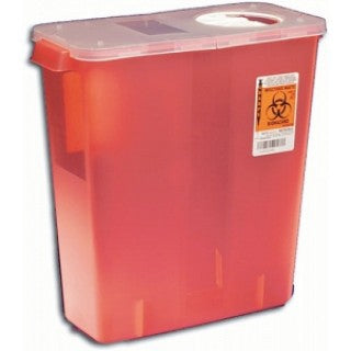 Cardinal RCRA Waste Container SharpSafety™ 18 Gallon Black Base / White Lid Horizontal Entry Gasketed Hinged Lid