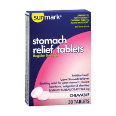 Anti-Diarrheal sunmark® 262 mg Strength Chewable Tablet 30 per Box