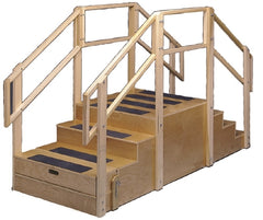 Fabrication Enterprises Training Stairs Training Stairs Straight, 8 steps with platform 96 X 59-3/4 X 36 Inch