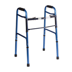 DMI Lightweight Folding Walker with Two Button Release, Blue/Blue Ice AM-802-1044-0100