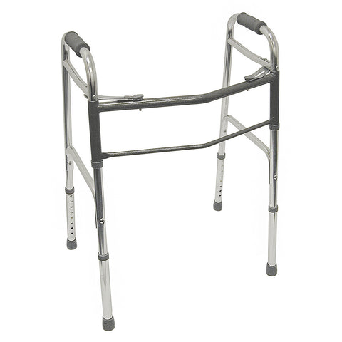 DMI Lightweight Folding Walker with Two Button Release, Silver/Gray AM-802-1044-0600