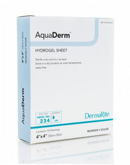 DermaRite Industries Hydrogel Dressing AquaDerm™ 4 X 4 Inch Square 10 Count Sterile