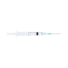 Sol-Millennium Medical Syringe with Hypodermic Needle Sol-Care™ 3 mL 21 Gauge 1 Inch Detachable Needle Retractable Needle