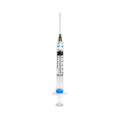 Sol-Millennium Medical Syringe with Hypodermic Needle Sol-Care™ 3 mL 22 Gauge 1-1/2 Inch Detachable Needle Retractable Needle