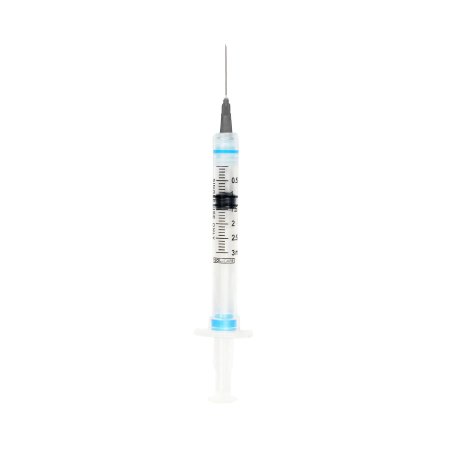 Sol-Millennium Medical Syringe with Hypodermic Needle Sol-Care™ 3 mL 22 Gauge 1 Inch Detachable Needle Retractable Needle